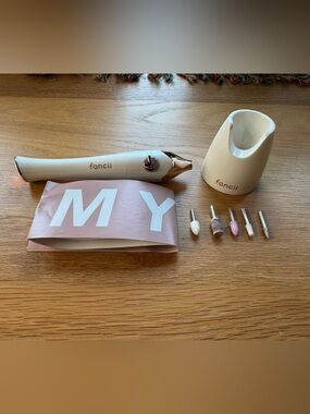 fancii Electric Nail Drill Kit in Cream with Rose Gold Accents